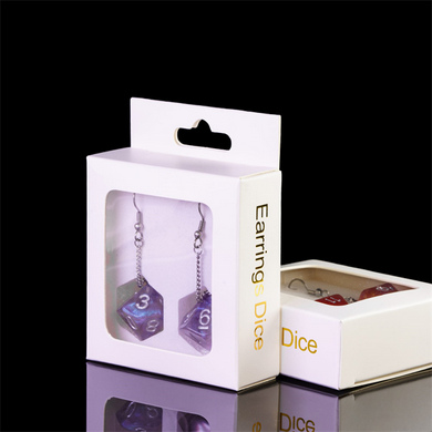 D10 Galaxy Earrings: Purple & Black Jewelry Foam Brain Games