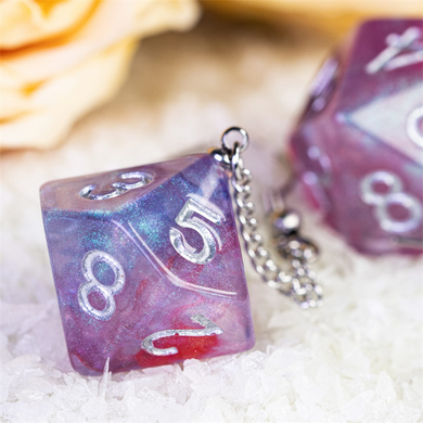 D10 Galaxy Earrings: Purple & Red Jewelry Foam Brain Games