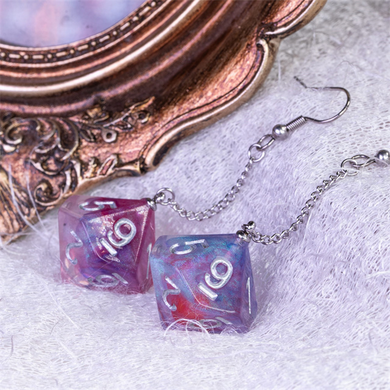 D10 Galaxy Earrings: Purple & Red Jewelry Foam Brain Games