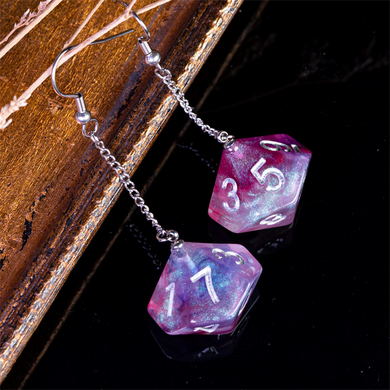 D10 Galaxy Earrings: Purple & Red Jewelry Foam Brain Games