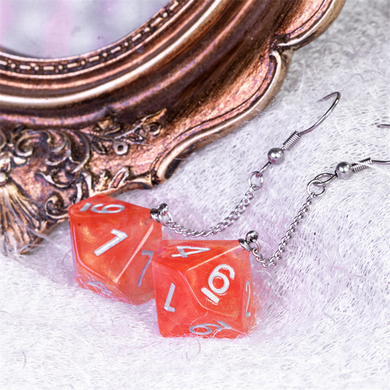 D10 Galaxy Earrings: Red & Orange Jewelry Foam Brain Games