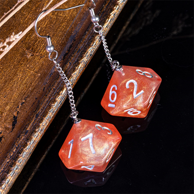 D10 Galaxy Earrings: Red & Orange Jewelry Foam Brain Games