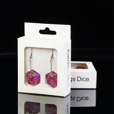 D20 Aurora Earrings: Purple Jewelry Foam Brain Games