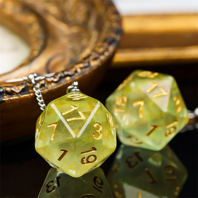D20 Aurora Earrings: Yellow Jewelry Foam Brain Games