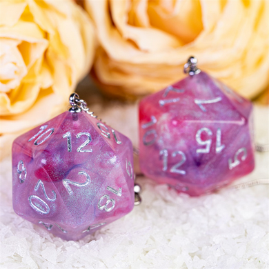 D20 Galaxy Earrings: Purple & Red Jewelry Foam Brain Games