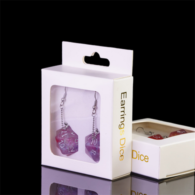 D20 Galaxy Earrings: Purple & Red Jewelry Foam Brain Games