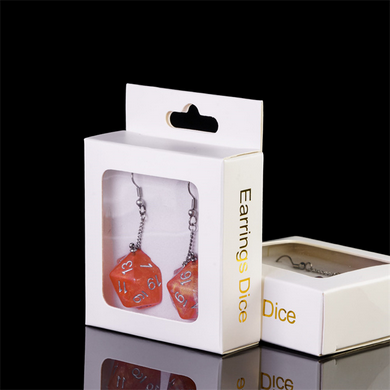 D20 Galaxy Earrings: Red & Orange Jewelry Foam Brain Games