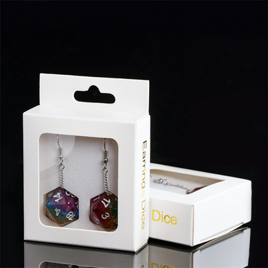 D20 Earrings: Glitter Rainbow Jewelry Foam Brain Games