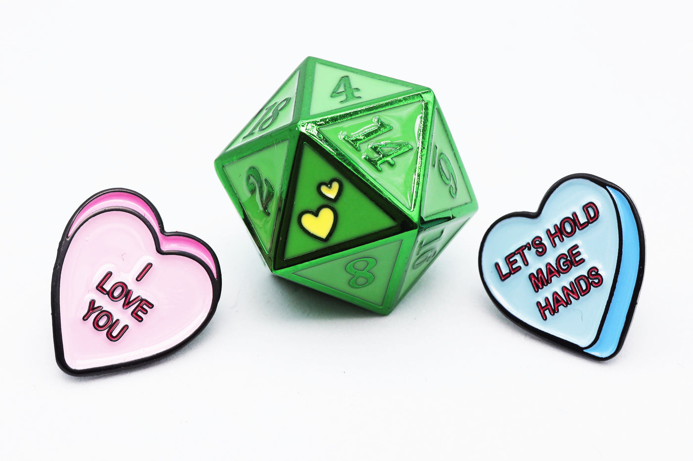 Mystery Loot: Candy Hearts 2 Metal Dice Foam Brain Games