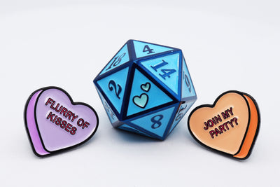 Mystery Loot: Candy Hearts 2 Metal Dice Foam Brain Games