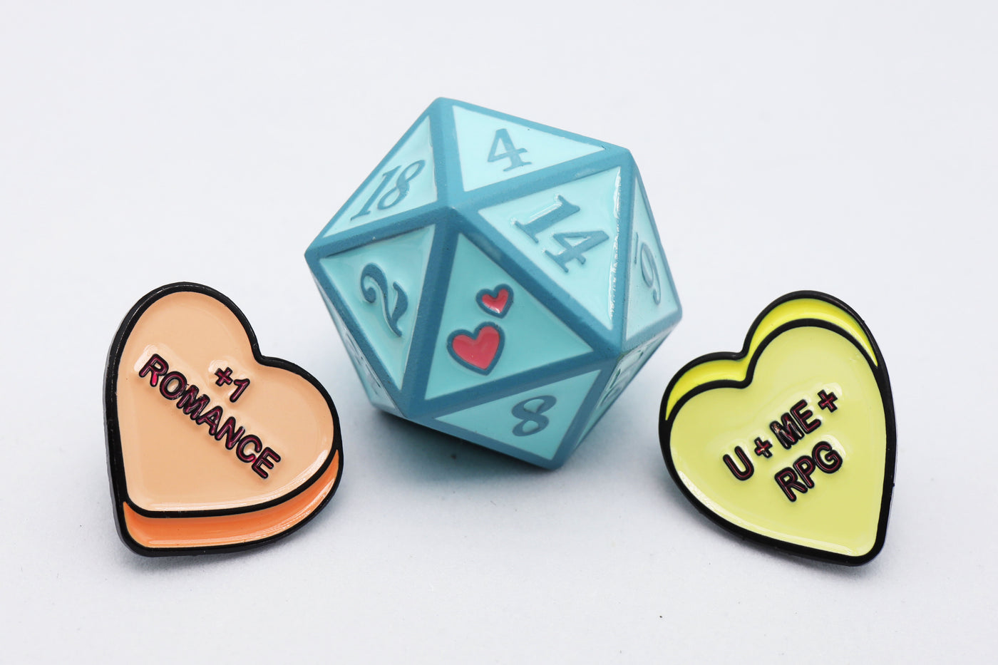 Mystery Loot: Candy Hearts 2 Metal Dice Foam Brain Games