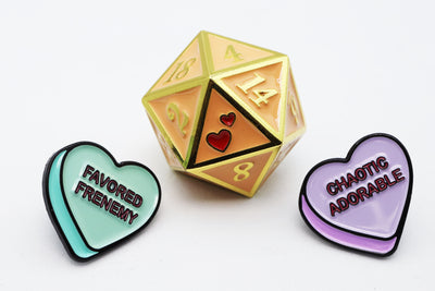 Mystery Loot: Candy Hearts 2 Metal Dice Foam Brain Games