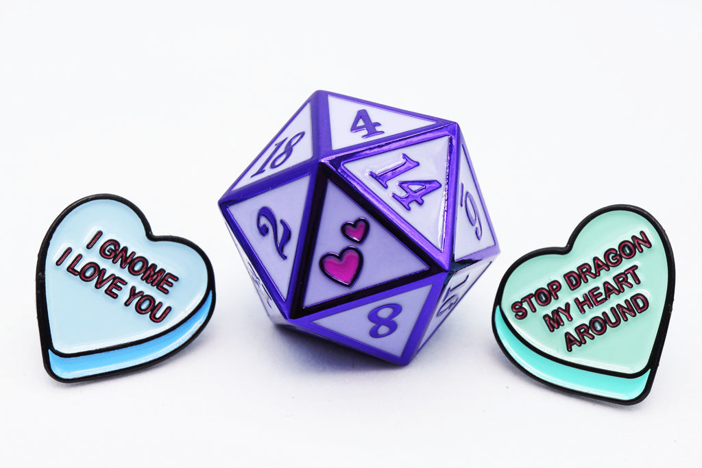 Mystery Loot: Candy Hearts 2 Metal Dice Foam Brain Games