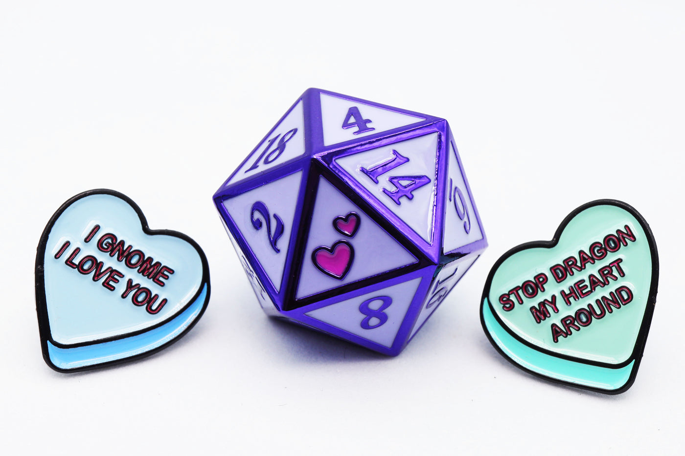 Mystery Loot: Candy Hearts 2 Metal Dice Foam Brain Games