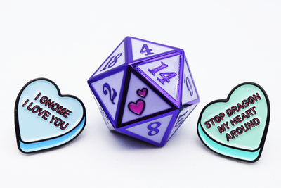 Mystery Loot: Candy Hearts 2 Metal Dice Foam Brain Games
