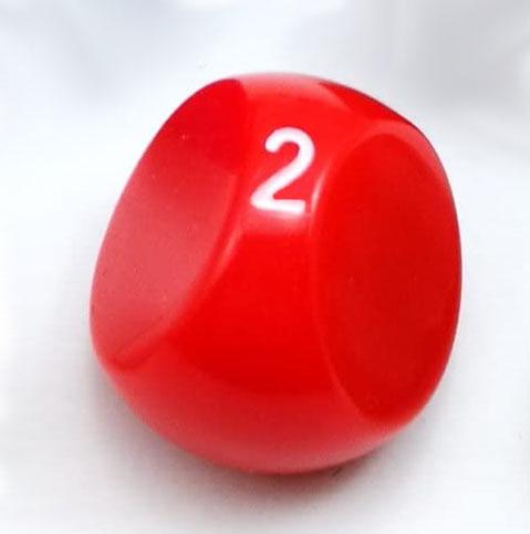 Red 3 Sided Die - D3  Foam Brain Games