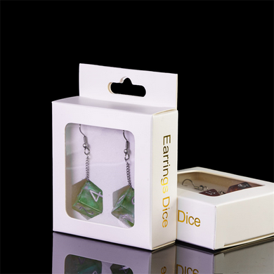 D6 Galaxy Earrings: Green & Purple Jewelry Foam Brain Games