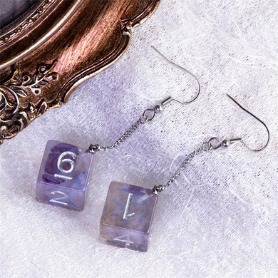 D6 Galaxy Earrings: Purple & Black Jewelry Foam Brain Games