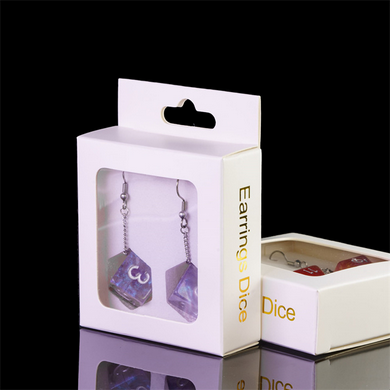 D6 Galaxy Earrings: Purple & Black Jewelry Foam Brain Games