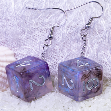 D6 Galaxy Earrings: Purple & Black Jewelry Foam Brain Games