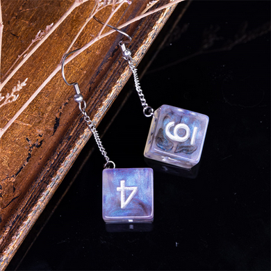 D6 Galaxy Earrings: Purple & Black Jewelry Foam Brain Games