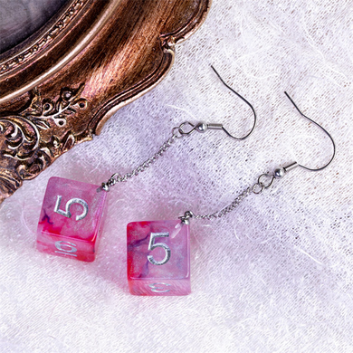 D6 Galaxy Earrings: Purple & Red Jewelry Foam Brain Games