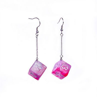 D6 Galaxy Earrings: Purple & Red Jewelry Foam Brain Games