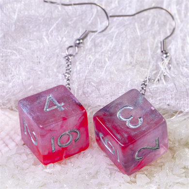 D6 Galaxy Earrings: Purple & Red Jewelry Foam Brain Games