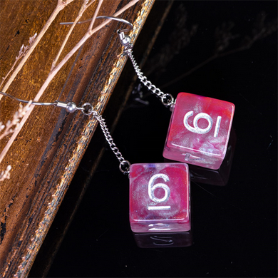 D6 Galaxy Earrings: Purple & Red Jewelry Foam Brain Games