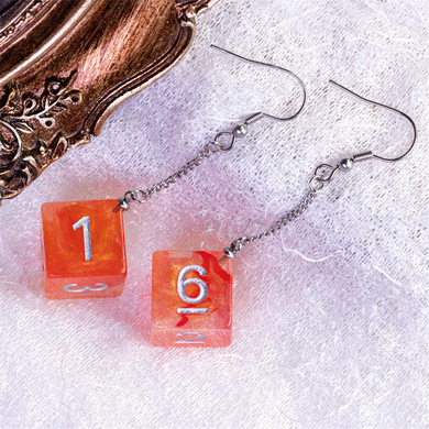 D6 Galaxy Earrings: Red & Orange Jewelry Foam Brain Games