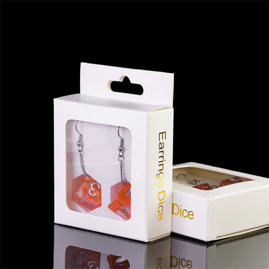 D6 Galaxy Earrings: Red & Orange Jewelry Foam Brain Games