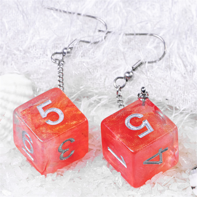 D6 Galaxy Earrings: Red & Orange Jewelry Foam Brain Games