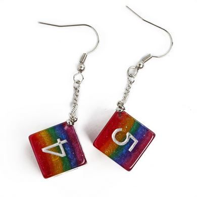 D6 Earrings: Glitter Rainbow Jewelry Foam Brain Games