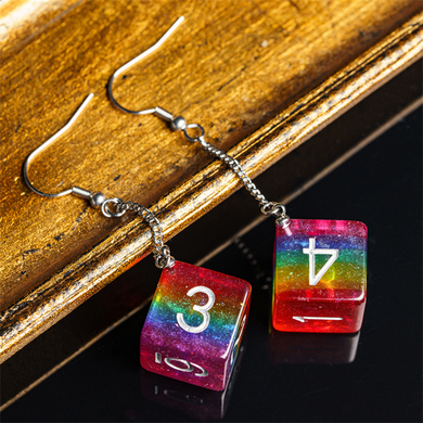 D6 Earrings: Glitter Rainbow Jewelry Foam Brain Games