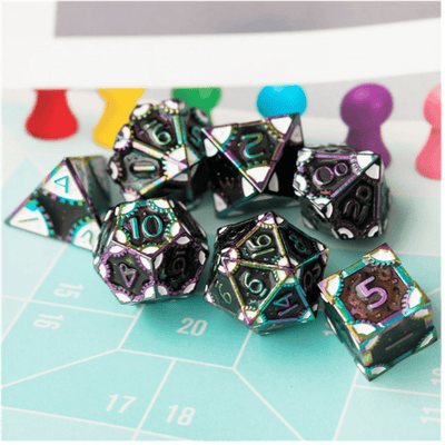SteamPunk: Dark Lord - Metal RPG Dice Set Metal Dice Foam Brain Games