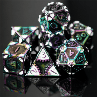 SteamPunk: Dark Lord - Metal RPG Dice Set Metal Dice Foam Brain Games