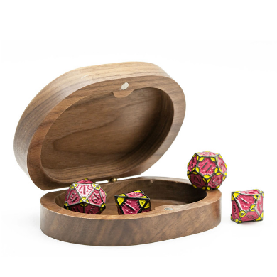 Dragon - Walnut Wood Dice Box (Oval) Dice Box Foam Brain Games
