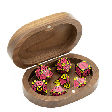 Dragon - Walnut Wood Dice Box (Oval) Dice Box Foam Brain Games
