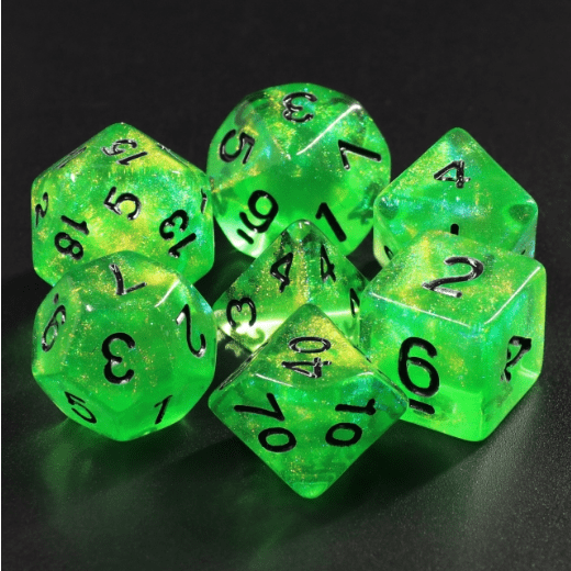 Emerald City RPG Dice Set Plastic Dice Foam Brain Games