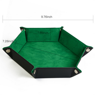 Leatherette & Velvet Dice Tray (Emerald Hex) Dice Tray Foam Brain Games