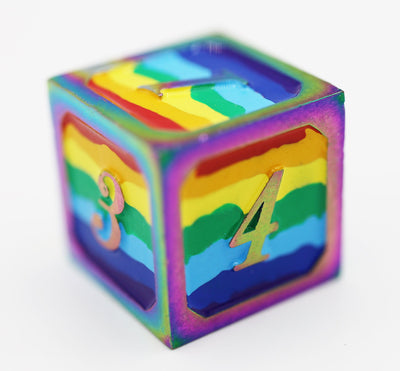 Rainbow Pride Flag - Metal RPG Dice Set Metal Dice Foam Brain Games