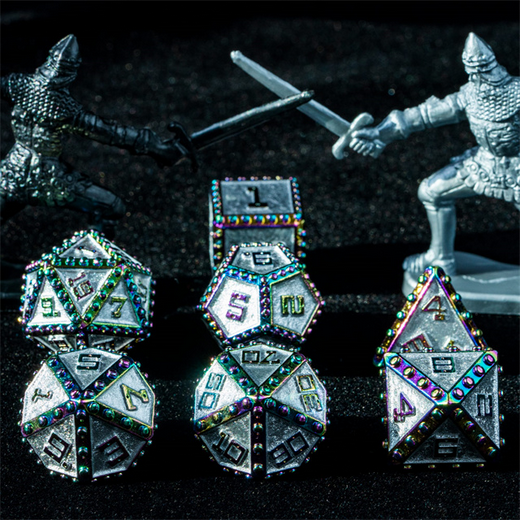 Brigandine Armor: Enchanted - Metal RPG Dice Set Metal Dice Foam Brain Games