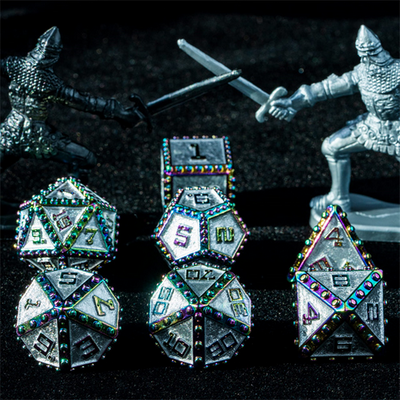 Brigandine Armor: Enchanted - Metal RPG Dice Set Metal Dice Foam Brain Games
