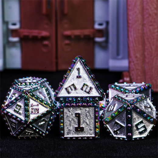 Brigandine Armor: Enchanted - Metal RPG Dice Set Metal Dice Foam Brain Games