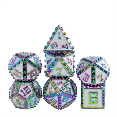 Brigandine Armor: Enchanted - Metal RPG Dice Set Metal Dice Foam Brain Games