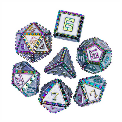 Brigandine Armor: Enchanted - Metal RPG Dice Set Metal Dice Foam Brain Games
