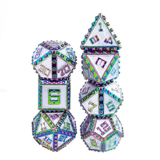 Brigandine Armor: Enchanted - Metal RPG Dice Set Metal Dice Foam Brain Games