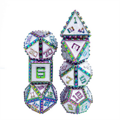 Brigandine Armor: Enchanted - Metal RPG Dice Set Metal Dice Foam Brain Games