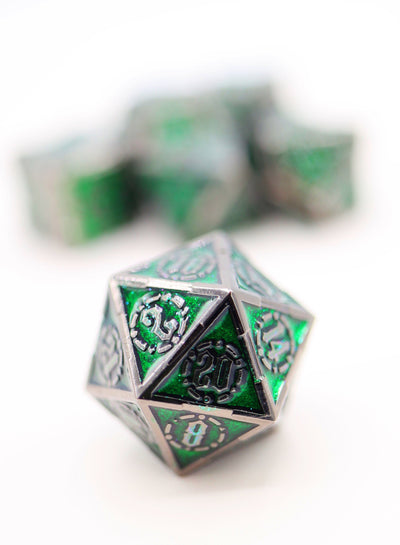 Crossed Swords: Enchanted Forest Sword - Metal RPG Dice Set Metal Dice Foam Brain Games
