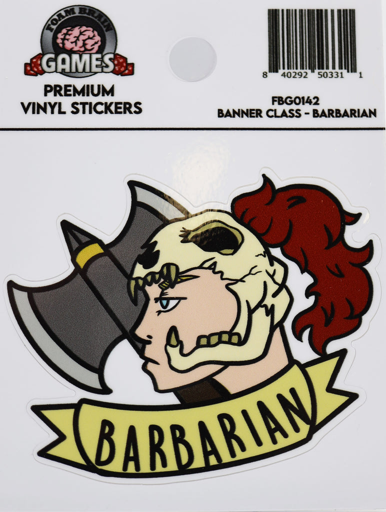 Banner Class Sticker: Barbarian Stickers Foam Brain Games